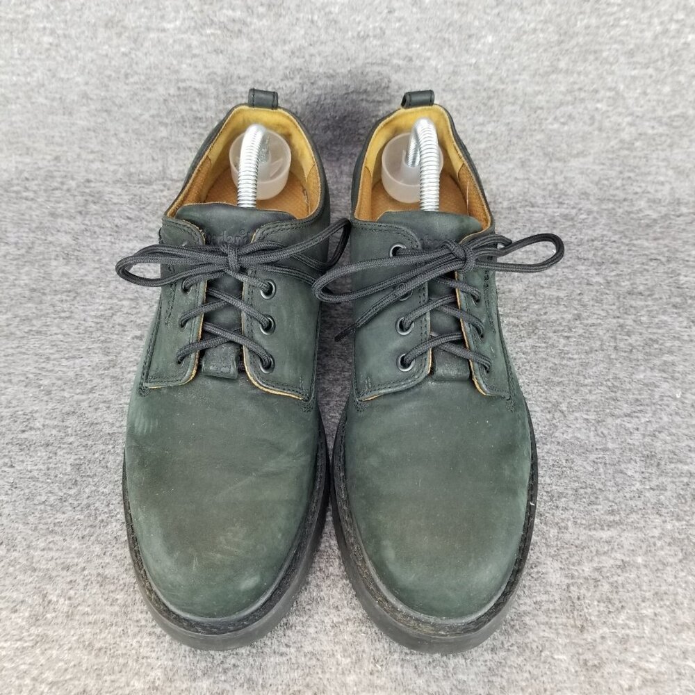 ✅Mens 8.5M VTG Timberland Black Leather Work Oxford Shoes Chunky Sole Y2K - Picture 6 of 10